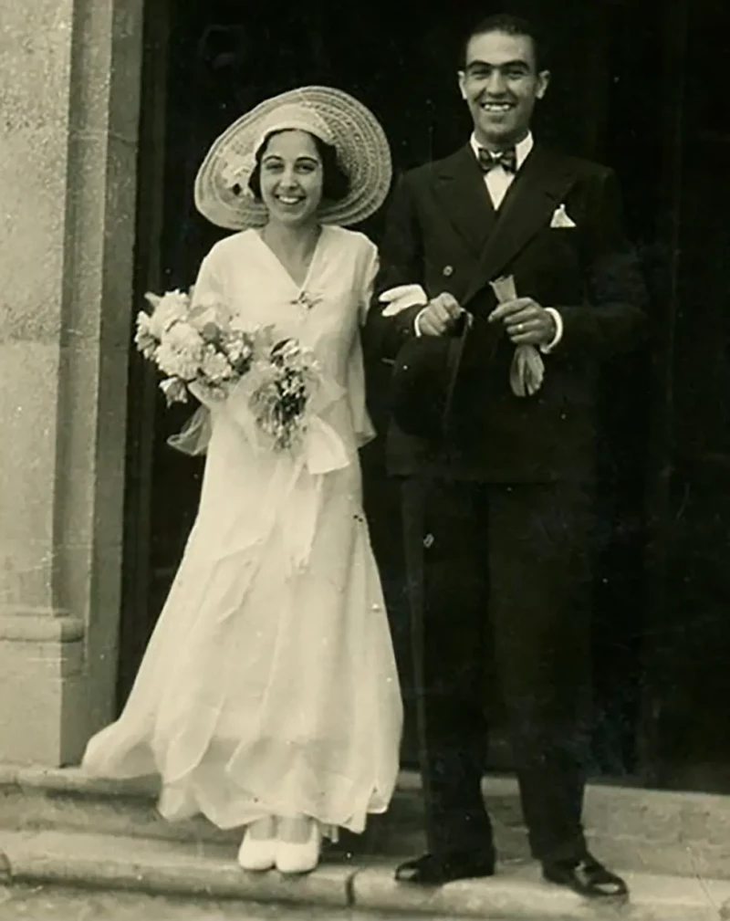 El día de su boda el 1931.