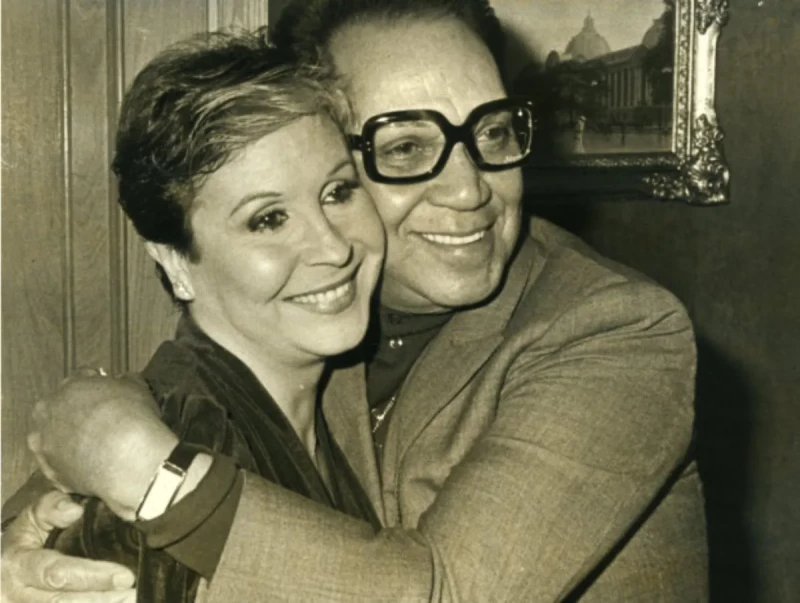 Lina Morgan y Cantinflas, en una de las visitas del artista a España.