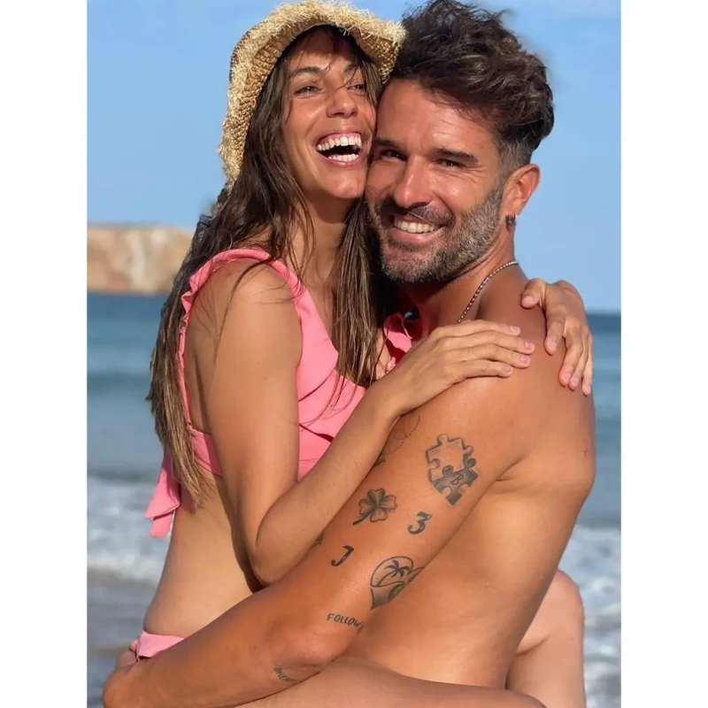 Almudena Cid con su novio