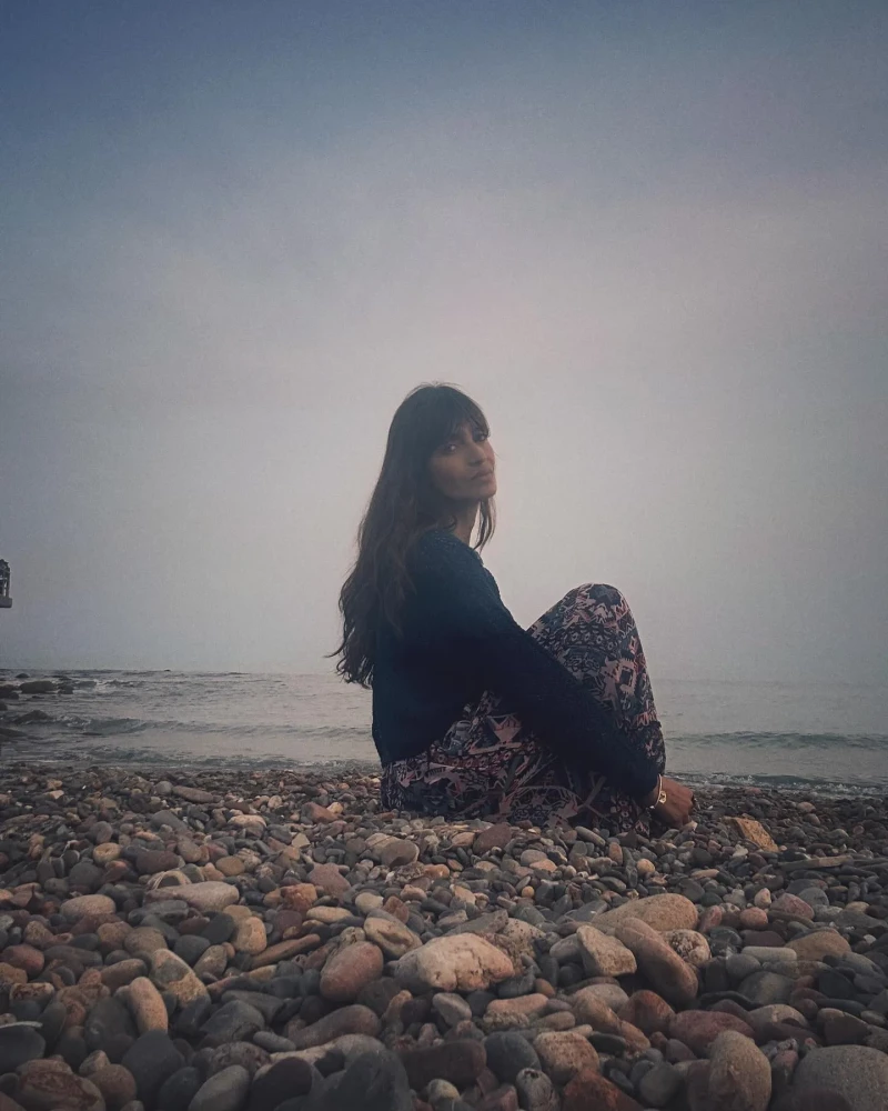 Sara Carbonero en la playa de Xilxes.