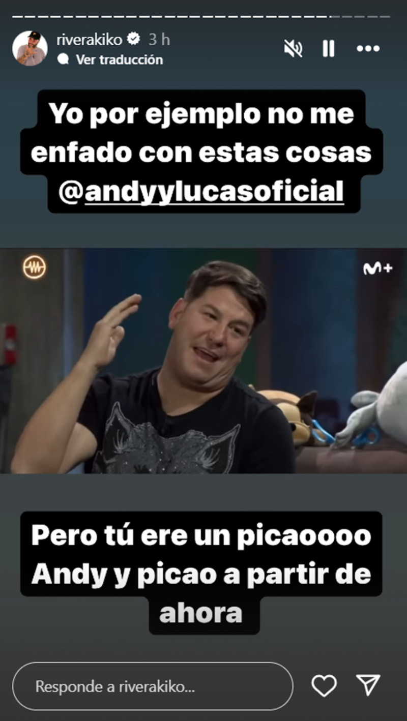 Storie de Kiko Rivera hacia Andy y Lucas