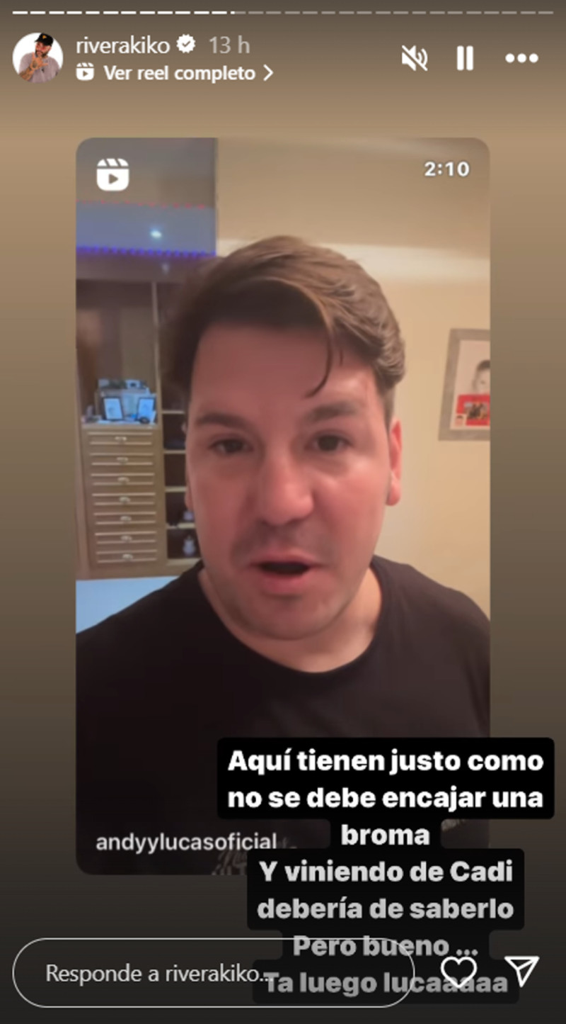 Reacción de Lucas en redes sociales