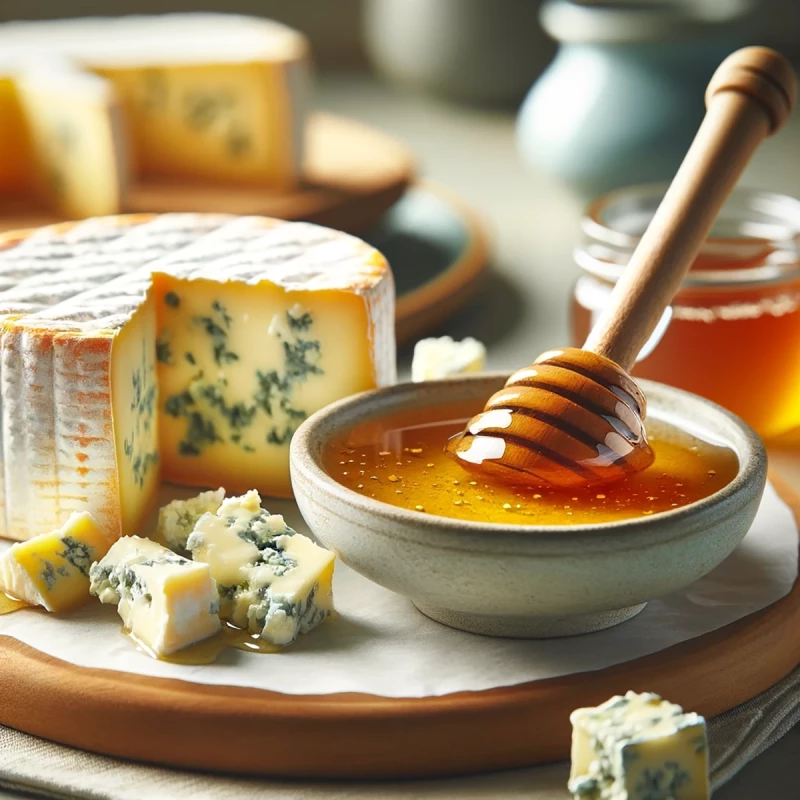 Queso roquefort y miel