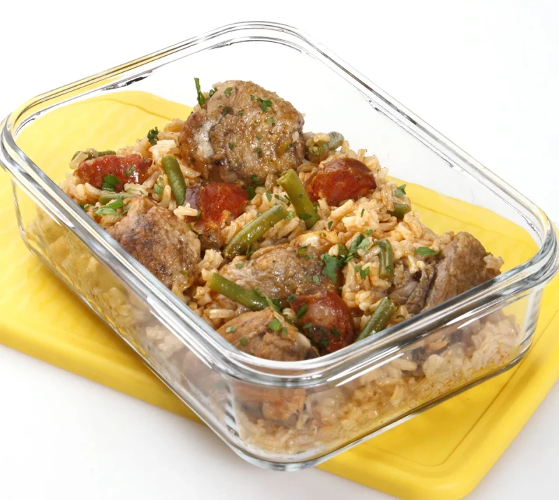 Arroz a la cazuela con pollo y judías
