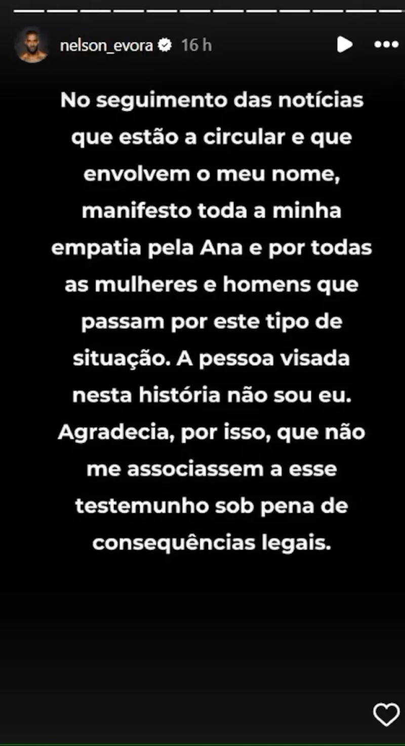 El comunicado de Nelson Évora.