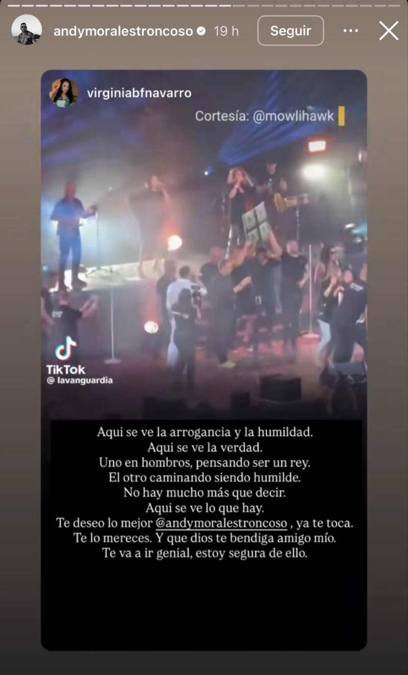 Andy comparte en redes mensajes con indirectas a Lucas.