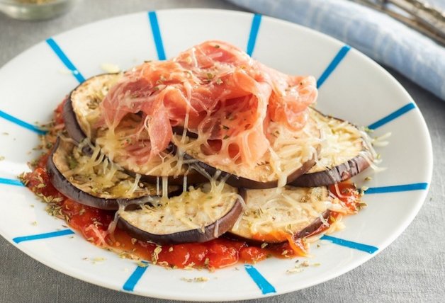 Gratén de berenjenas con jamón y queso