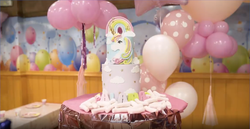 La temática del cumpleaños fueron los unicornios. ¡Vaya tarta!
