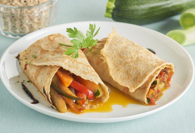 Crepes de avena con vegetales