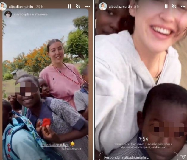 Alba Díaz, feliz durante su voluntariado en Kenia.