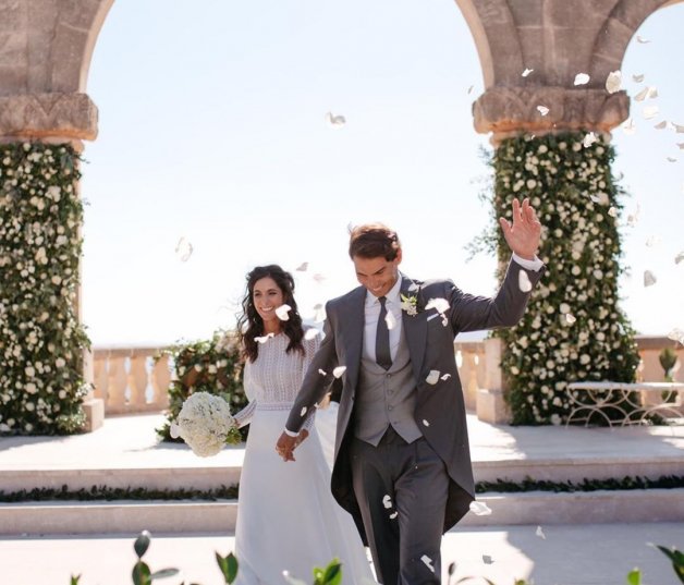 Rafa Nadal y su mujer, Mery Perelló, el dia de su boda.