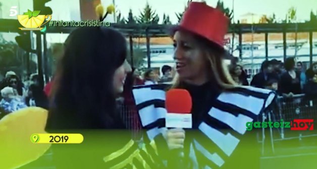 Ainhoa Armentia, en la televisión local de Vitoria en 2019.