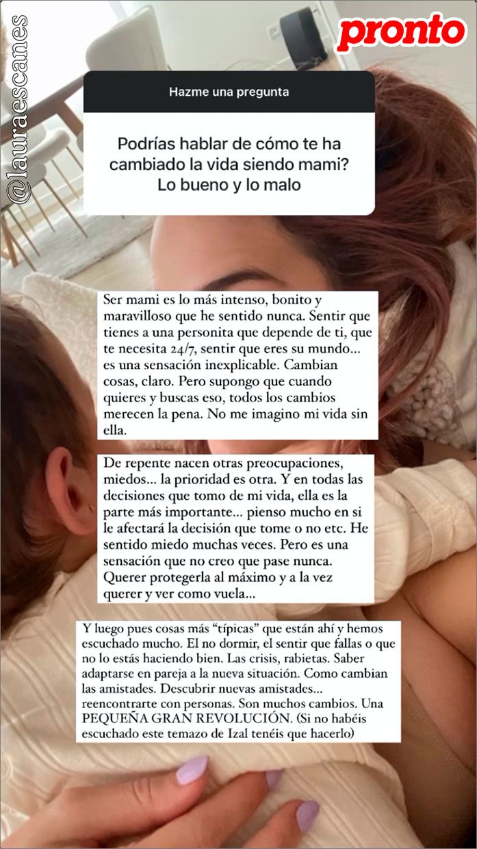 Esta es la historia que compartió Laura Escanes en su Instagram.