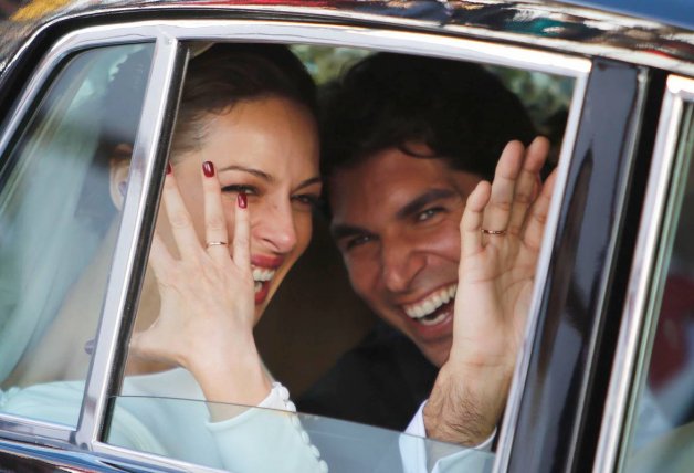 El día de su boda no podían ocultar su felicidad.