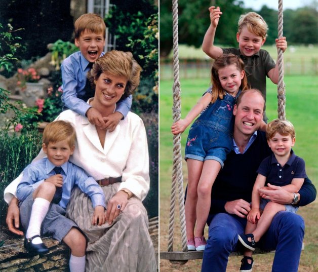 La princesa de Gales se desvivía por sus hijos.  Él quiere ser un rey con tiempo para sus niños.