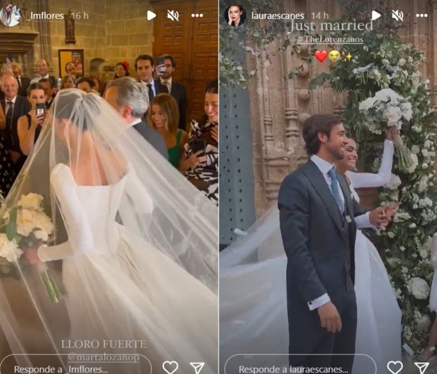 Laura Matamoros y Laura Escanes han capturado momentos muy especiales de la boda de Marta Lozano (Instagram).