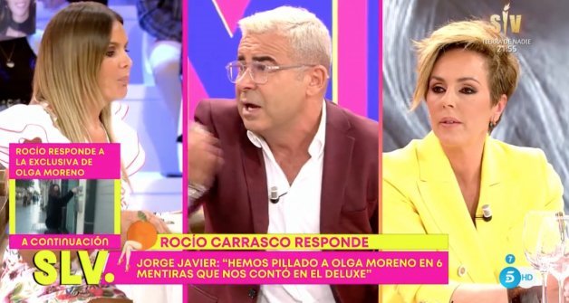 Jorge Javier Vázquez no ha dudado en defender a su amiga Rocío Carrasco, enfrentandose a Marta López en directo (Sálvame Diario).