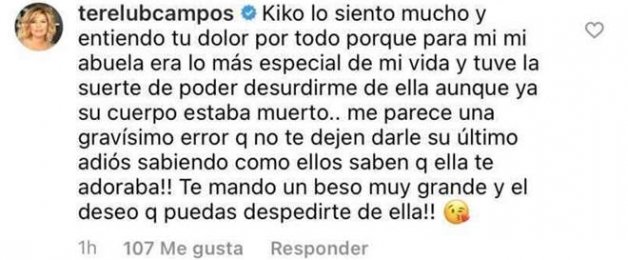 El mensaje que Terelu Campos ha enviado a Kiko Rivera.