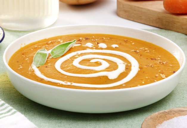 Crema de calabaza, boniato y zanahoria