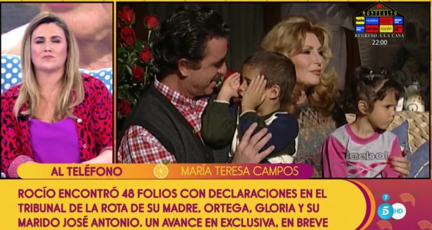María Teresa Campos, en su llamada en directo en Sálvame Diario (Televisión).
