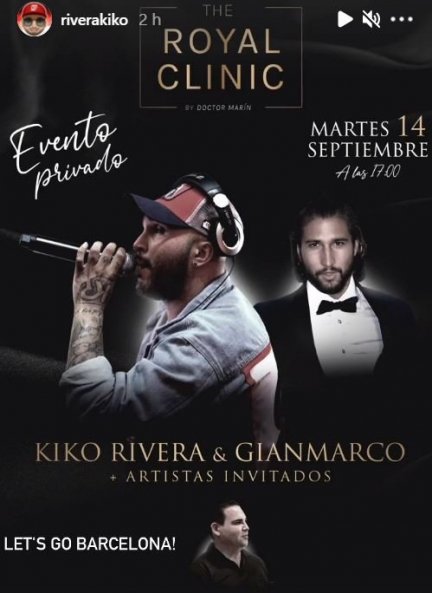 El evento en el que participan Kiko Rivera y Gianmarco Onestini.