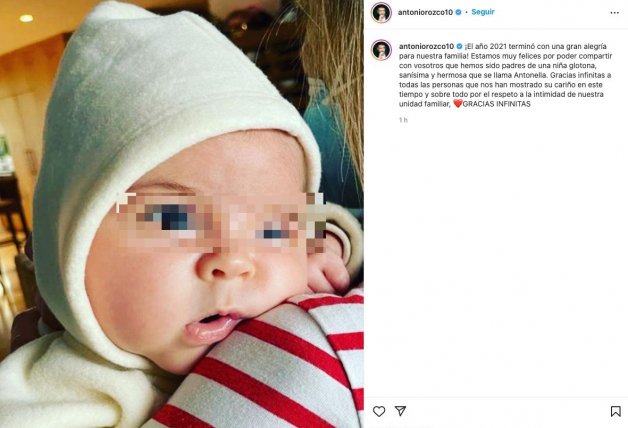 Primera fotografía de la hija de Antonio Orozco (@antoniorozco10).