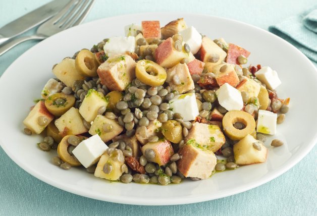 Ensalada de lentejas con pollo