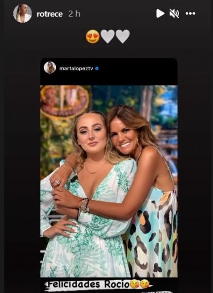 Marta López felicita a Rocío Flores por su cumpleaños.