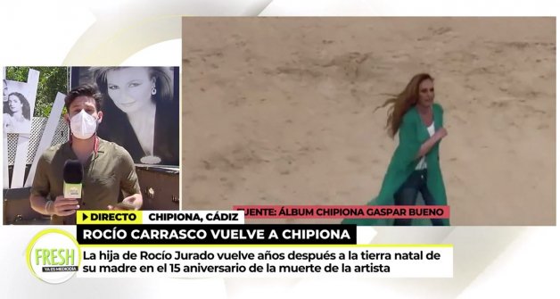 Ya es mediodía muestra a Rocío Carrasco en la playa de Chipiona.