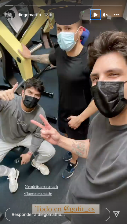 Rodri Fuertes y Diego Matamoros posan juntos en el gym.