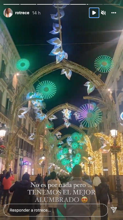 Rocío Flores disfruta de la Navidad en Málaga.