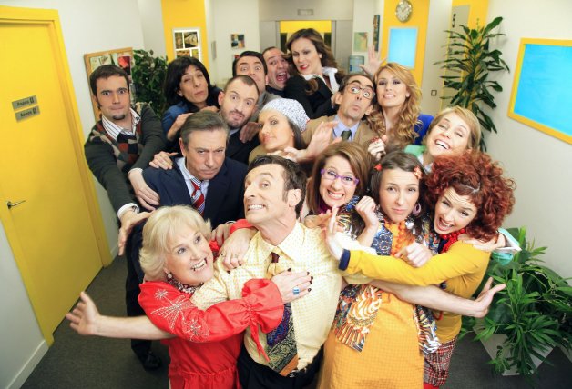 Los protagonistas de "Camera Café" cuando la serie se emitía en Telecinco.