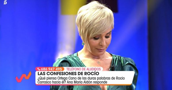 Ana María Aldón no había visto las imágenes hasta que acudió al plató.