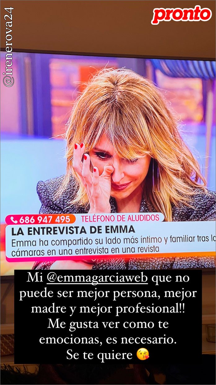 Irene Rosales ha mostrado todo su apoyo a Emma García.