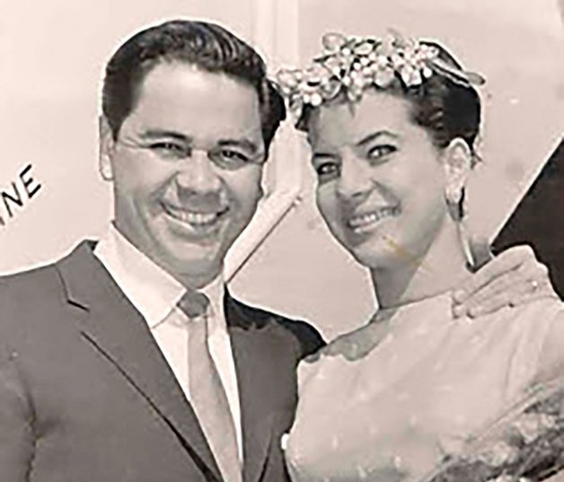 Lucho Gatica y su primera mujer, la artista Mapita Cortés, con quien estuvo casado 22 años.