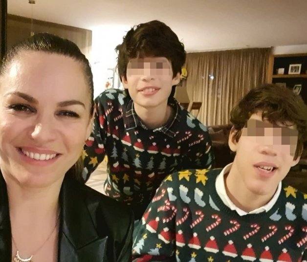 Fabiola con Kike y Carlos, las pasadas navidades.