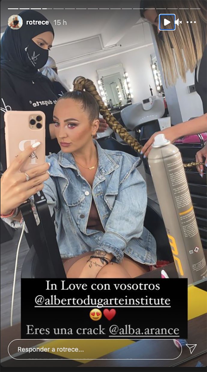 Rocío Flores pasa por peluquería y maquillaje (Instagram: @rotrece)