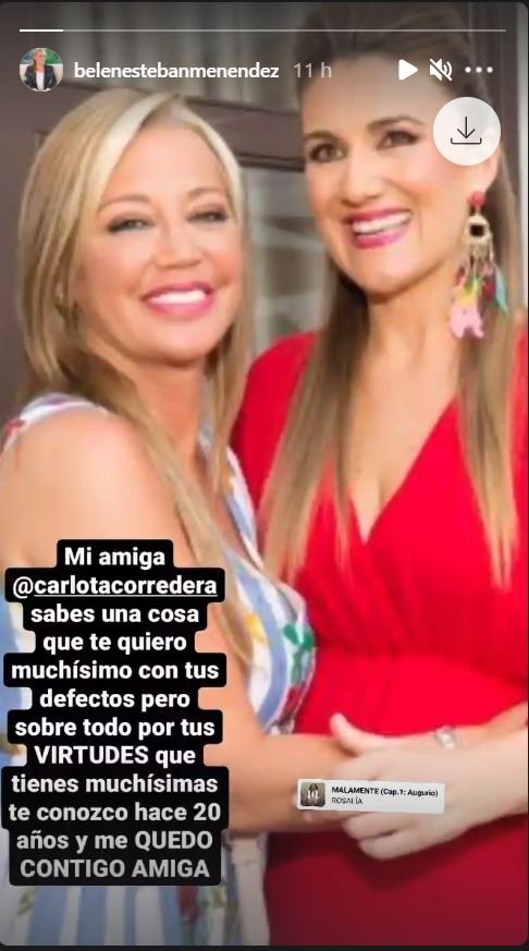 Belén Esteban muestra su cariño por Carlota Corredera.