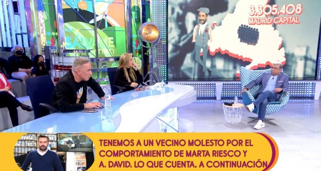 Kiko Hernández, Belén Esteban y Jorge Javier Vázquez en Sálvame Diario esta misma tarde (Telecinco).