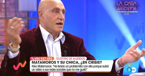 Kiko Matamoros se molestó con su chica por un vídeo que publicó.