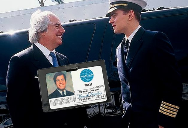 Frank Abagnale junto a Leonardo DiCaprio, quién hizo de él en la película "Atrápame si puedes".