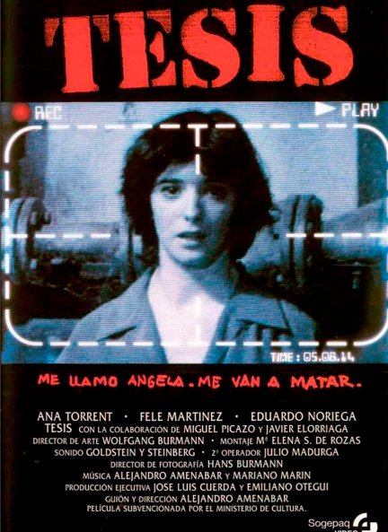 ÓPERA PRIMA. Cartel de "Tesis", su primer largometraje.