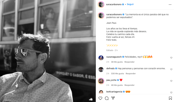 Sara Carbonero le ha dedicado un post a su ex en redes.