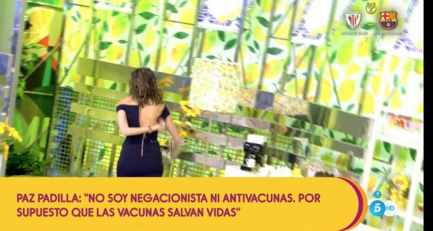 Paz Padilla abandonando enfadada el plató de Sálvame Diario (Telecinco).