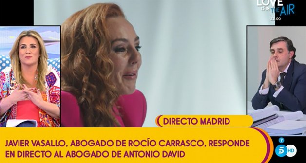 El abogado de Antonio David habla con Carlota Corredera en 'Sálvame'.