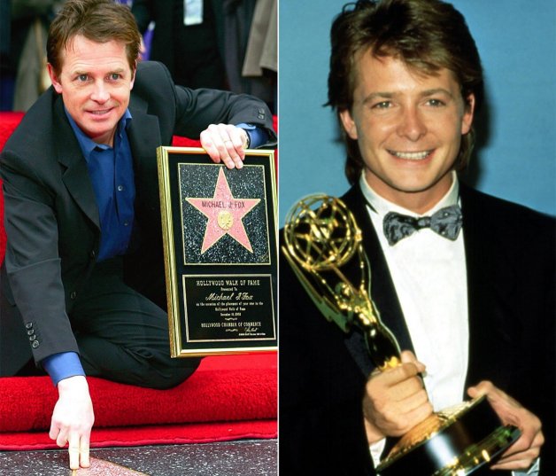 El actor con la estrella del Paseo de la Fama que recibió en el 2002 y con uno de los tres Emmy que ganó por "Enredos de familia".