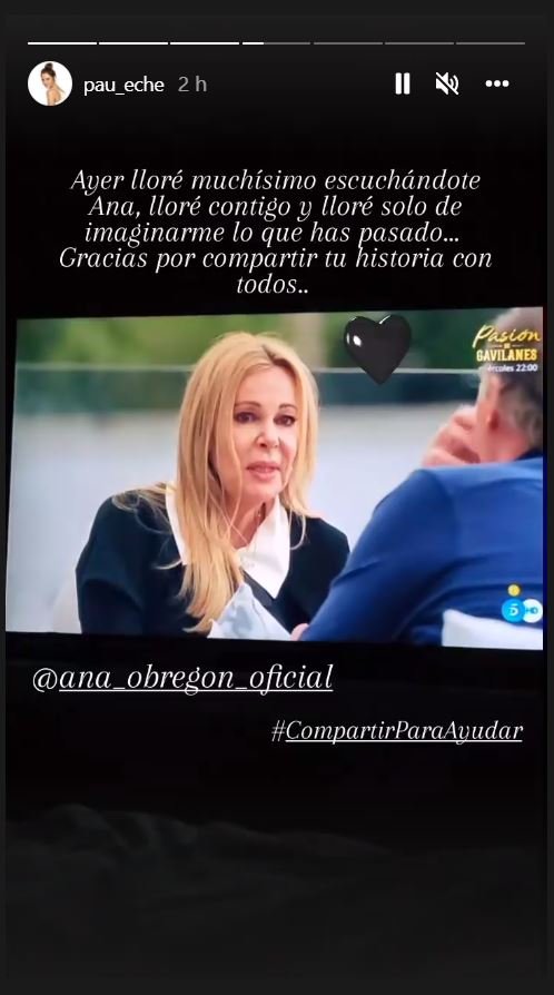 Paula, como todos, no pudo evitar emocionarse viendo a Ana Obregón.