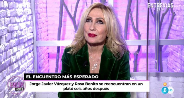 Rosa Benito, momentos antes del cara a cara con Jorge Javier Vázquez (Telecinco).