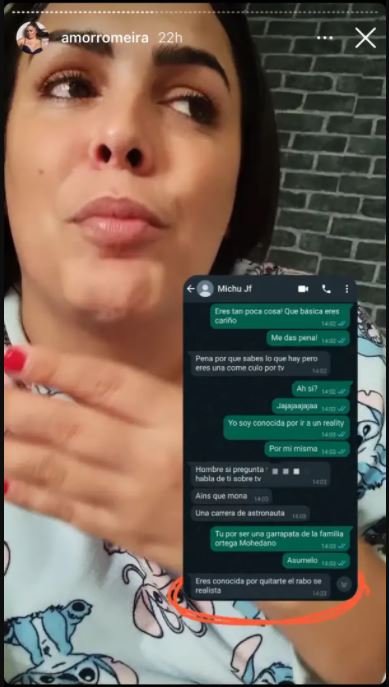 Amor Romeira ha publicado en redes su pelea con Michu.