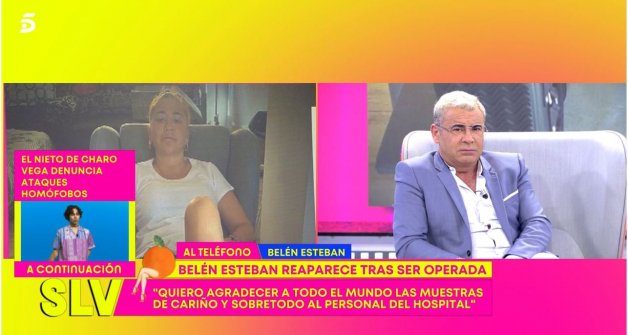 Ya en casa recuperándose, Belén Esteban ha reaparecido en 'Sálvame'.